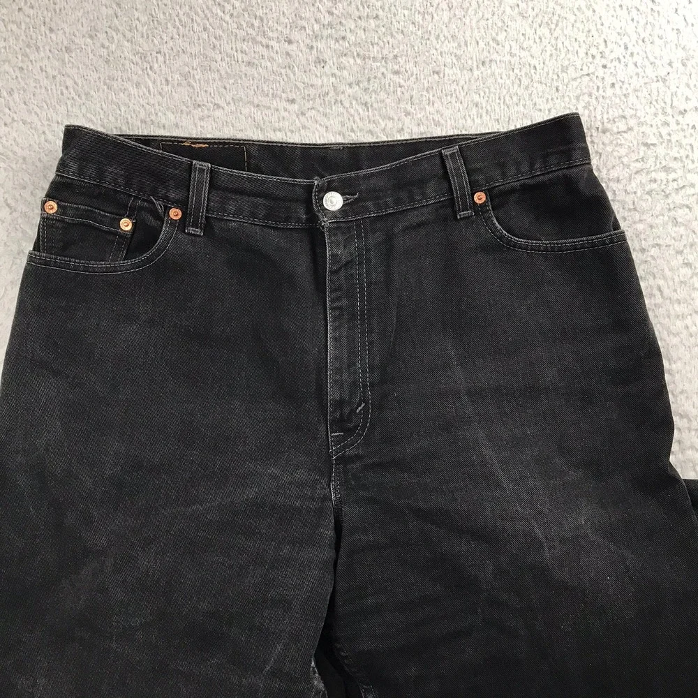 Levis 550 Jeans Women 16 MIS M Black High‎ Rise Tapered Relaxed Fit USA 90s Vtg